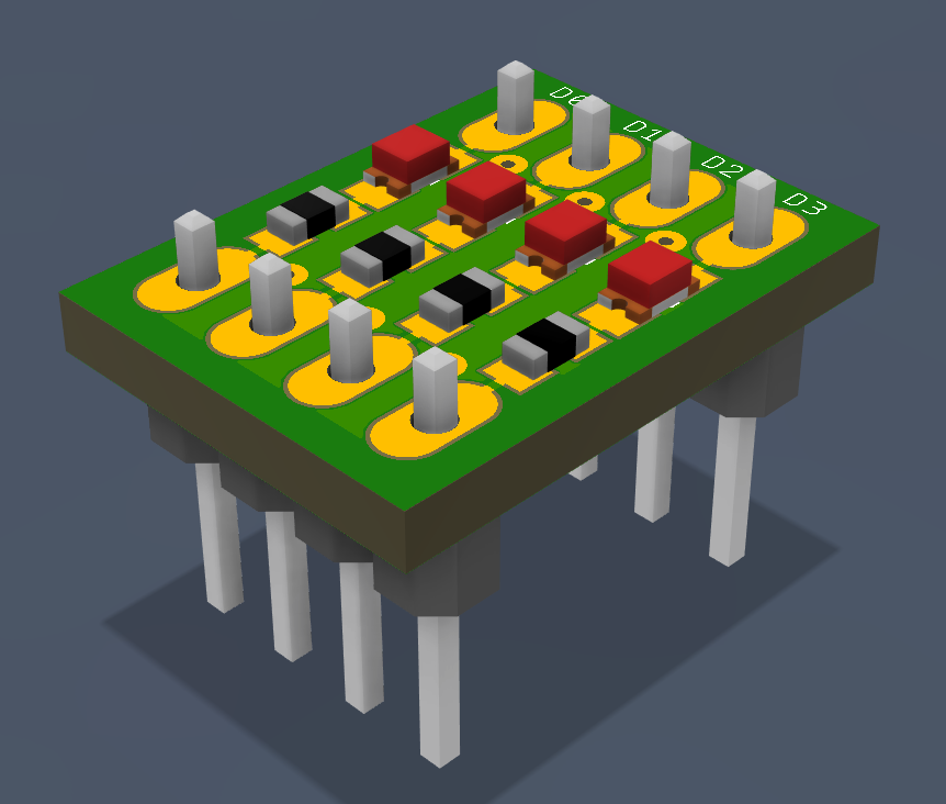 Registro digital de 4 LED's [PCB]
