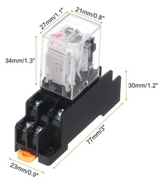 [HH52P MY2NJ] Relevador DPDT 24VDC con base de 8 pines