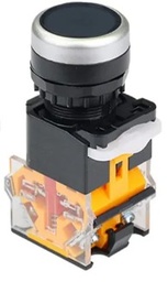 [LA38 BK] Interruptor Boton Pulsador Redondo 22MM Negro