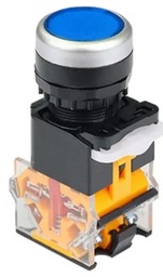 [LA38 BL] Interruptor Boton Pulsador Redondo 22MM Azul