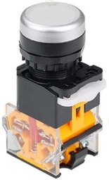 [LA38 W] Interruptor Boton Pulsador Redondo 22MM Blanco